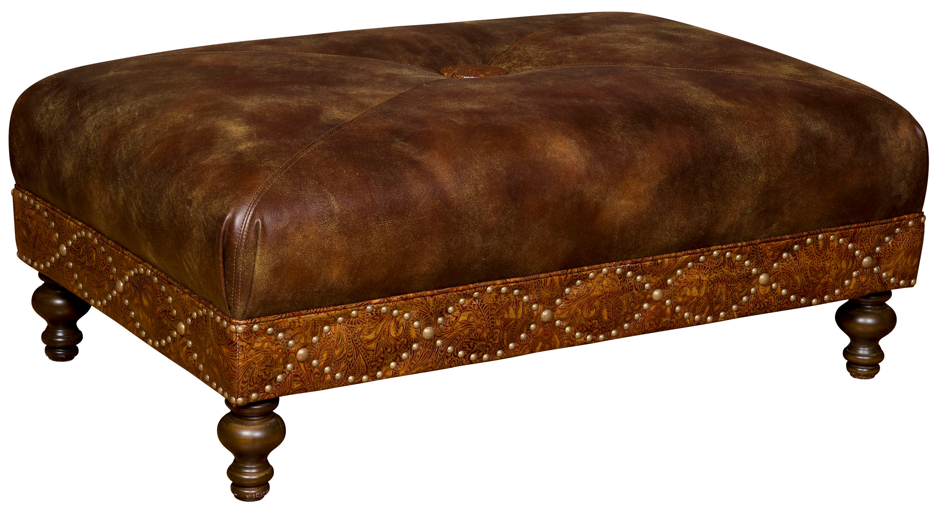 King Hickory Living Room Capital Rectangle Medium Ottoman with Miter